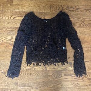 Black swimsuit cover up top